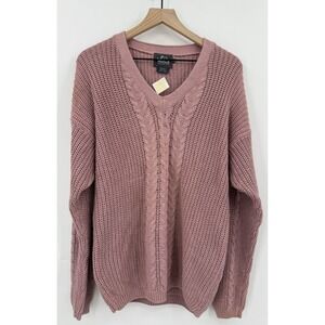 Vintage Woolrich Sweater Womens Medium Pink Cable Knit Cotton Blend NEW Read